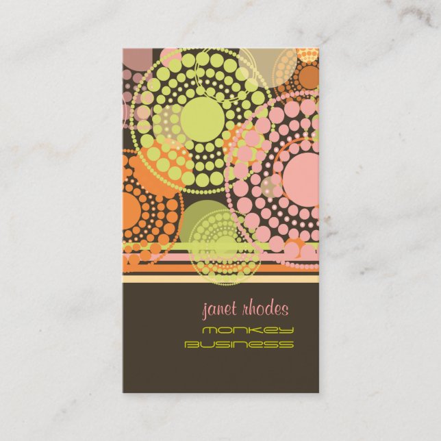 PixDezines Customizable retro dots Business Card (Front)