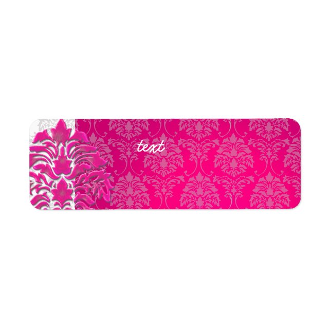 PixDezines Damask 1, rose chaud (Devant)