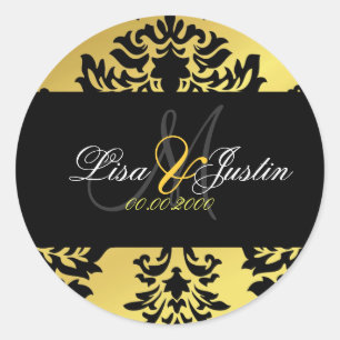 PixDezines damask monogramme autocollants de maria