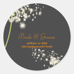 PixDezines dandelion/diy background colour Classic Round Sticker