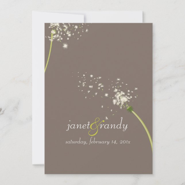 PixDezines dandelion/DIY background colour Invitation (Front)