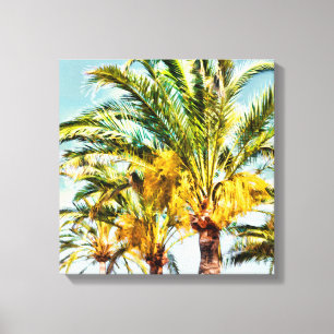 PixDezines Date Palms/Light Blue Canvas Print