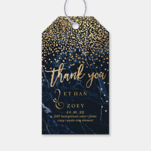 PixDezines Dazzled Faux Gold/Midnight Blue Marble Gift Tags