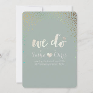 PixDezines dazzled/faux gold specks/diy colour Invitation