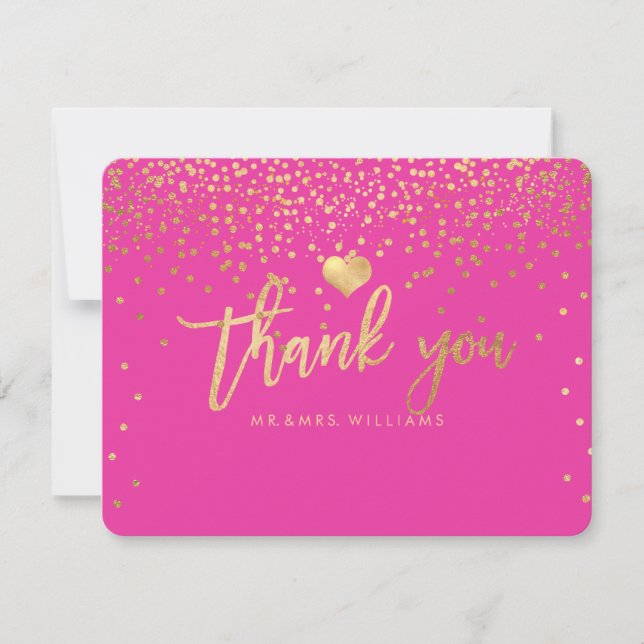 PixDezines Dazzled Faux Gold Thank You Card (Front)