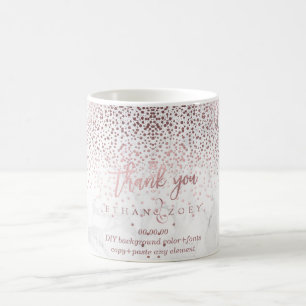 PixDezines DAZZLED FAUX ROSE GOLD CONFETTI Coffee Mug