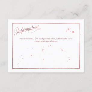 PixDezines Dazzled/Faux Rose Gold Information Enclosure Card