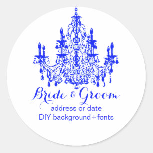 PixDezines dazzling blue chandelier Classic Round Sticker