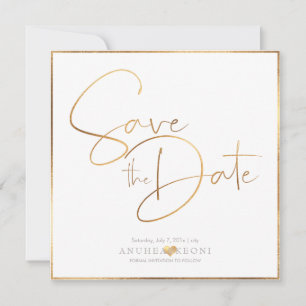 PixDezines DELICATE LOVE FAUX GOLD BOTANICA Save The Date