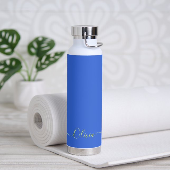 PixDezines Denim Blue DIY Colour  Water Bottle (Yoga)