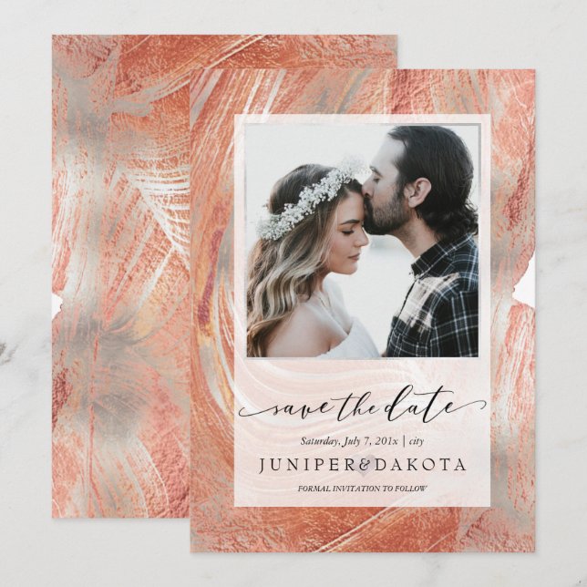 PixDezines Desert Stone Silver Invitation (Front/Back)