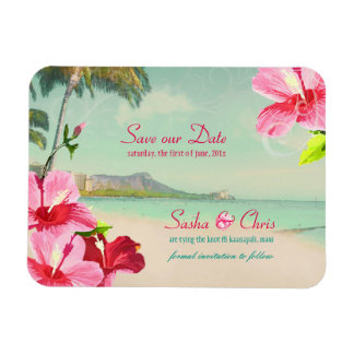 PixDezines diamond head/waikiki/save date Magnet