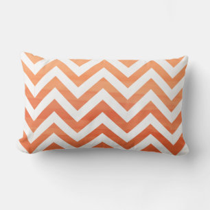 PixDezines digital watercolor chevron/orange Lumbar Pillow