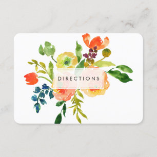 PixDezines directions floral mitzvah/DIY bckgrnd Enclosure Card