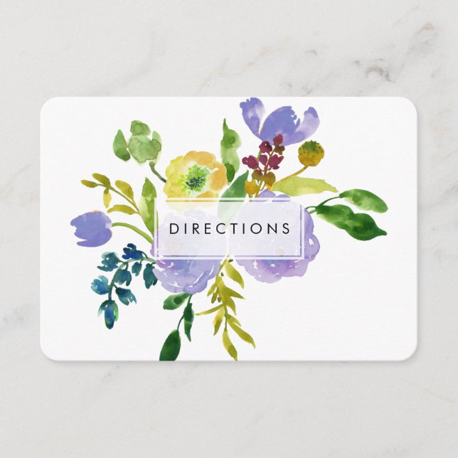 PixDezines directions floral mitzvah/DIY bckgrnd Enclosure Card (Front)