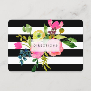 PixDezines Directions Floral Mitzvah/DIY bckgrnd Enclosure Card