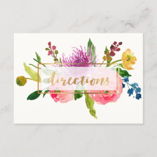 PixDezines directions floral watercolor/ranunculus Enclosure Card