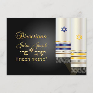 PixDezines directions/talit/bnai mitzvah Enclosure Card