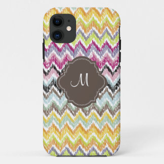 PixDezines diy background colour/ikat chevron iPhone 11 Case