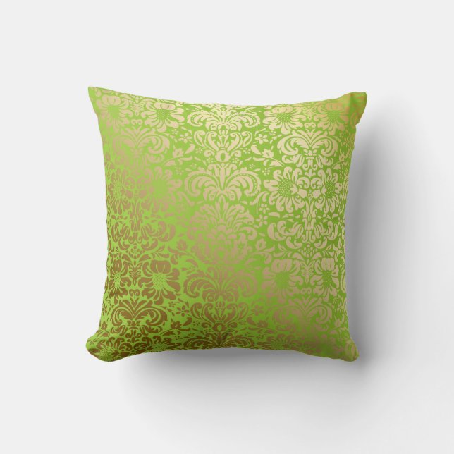 PixDezines diy background colours/fidora damask Throw Pillow (Front)