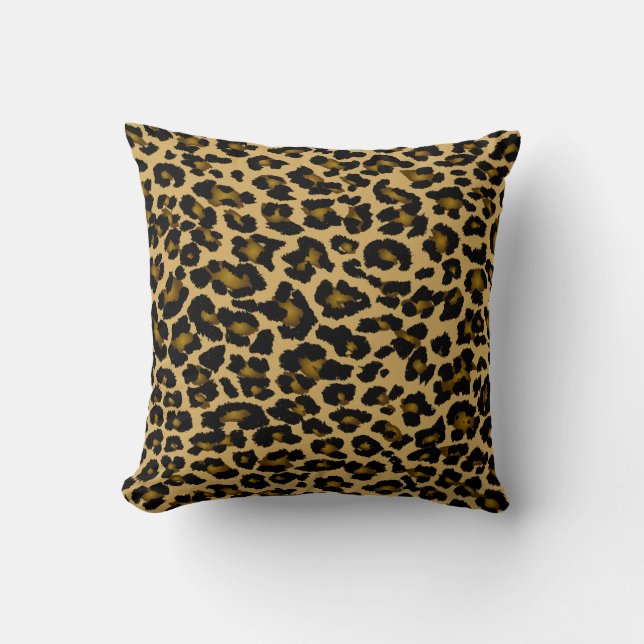 PixDezines diy background colours/leopard Throw Pillow (Front)