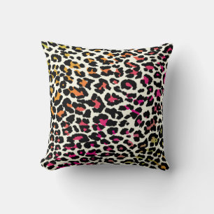 PixDezines diy background colours/leopard Throw Pillow