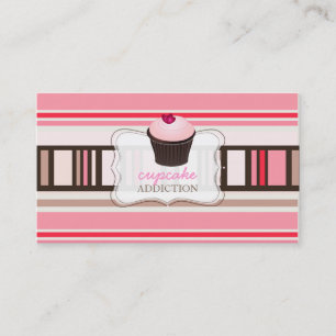 PixDezines diy background/cupcake+stripes Business Card