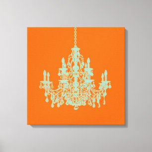 PixDezines DIY Background/Mint Green Chandelier Canvas Print