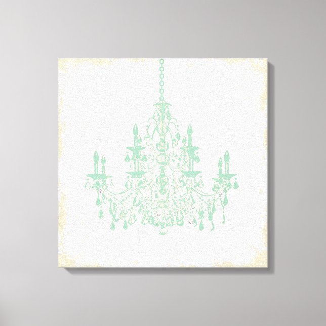 PixDezines DIY Background/Mint Green Chandelier Canvas Print (Front)