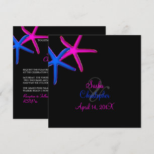 PixDezines diy background/Neon Starfish/Beach Invitation