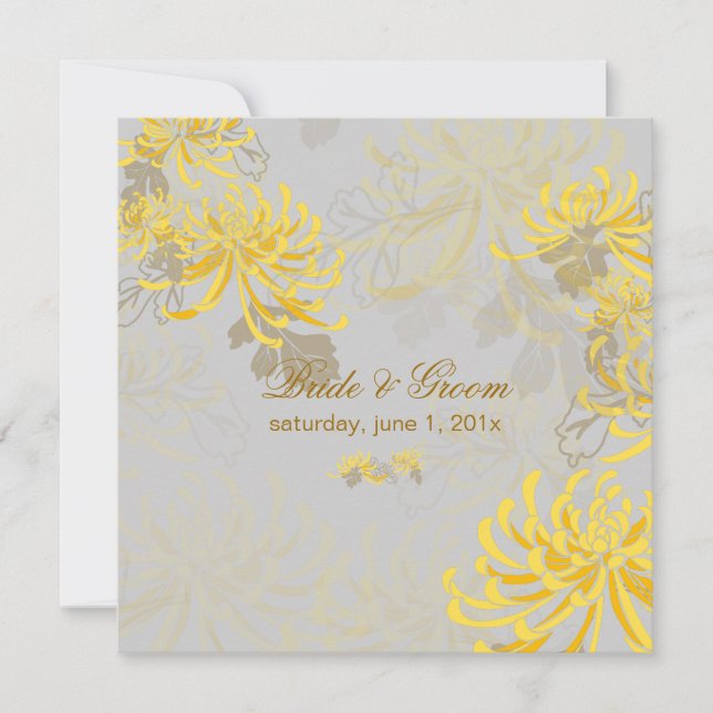 PixDezines diy background/yellow mums Invitation (Front)