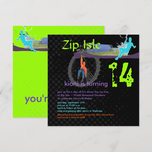 PixDezines DIY BACKGROUND/ZIP LINE INVITATION (Front/Back)