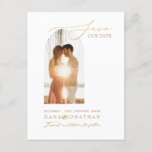 PixDezines DIY colour Arch Frame Save The Date Postcard