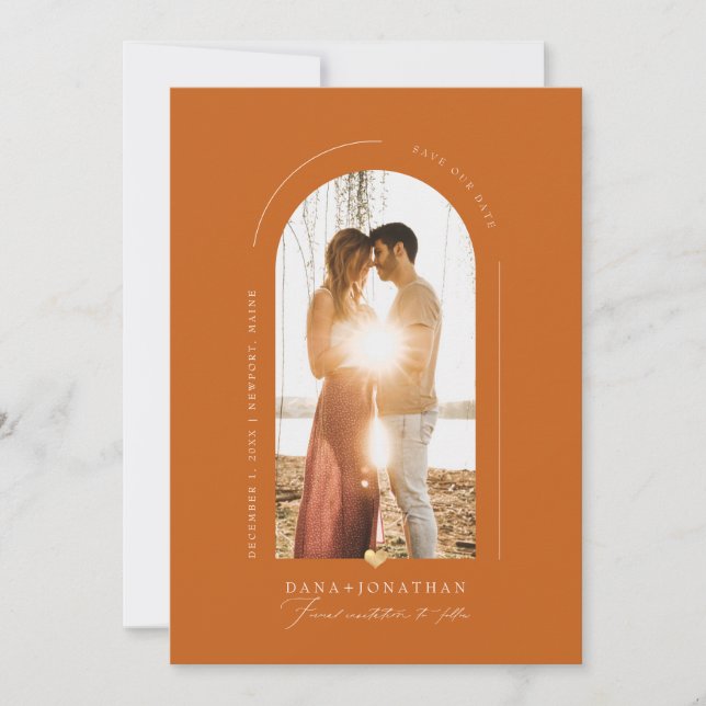 PixDezines DIY colour Arch Frame Terra Cotta Invitation (Front)