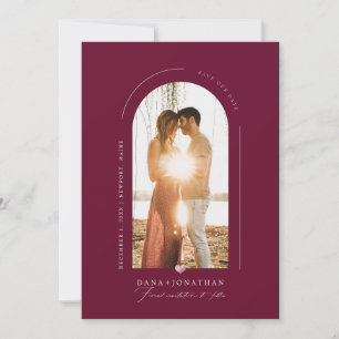 PixDezines DIY colour Burgundy Arch Save Date Invitation