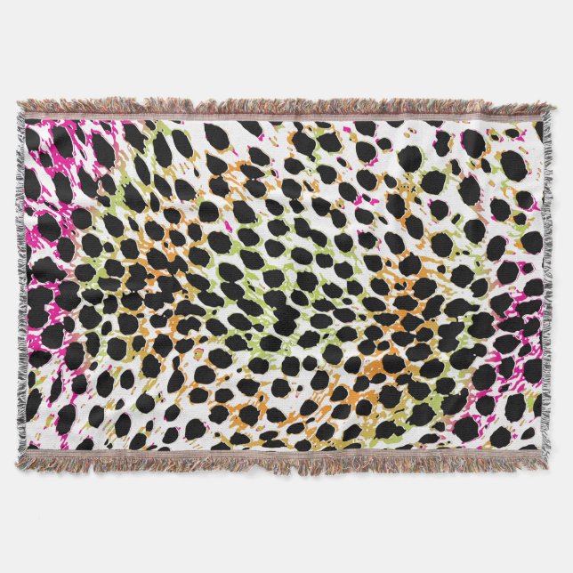PixDezines DIY colour/cheetah print Throw Blanket (Front)