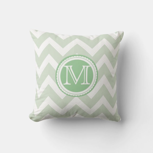 PixDezines diy colour chevron/seafoam green Throw Pillow (Front)