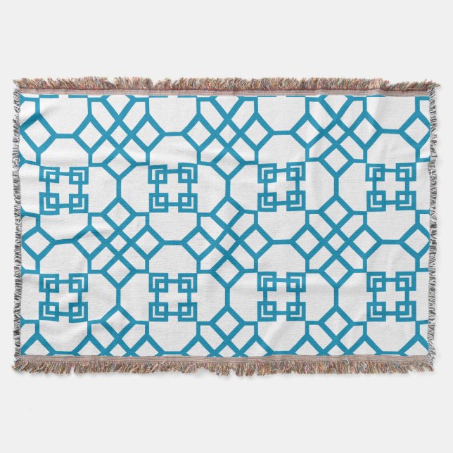 PixDezines DIY colour/chinoise trellis Throw Blanket (Front)