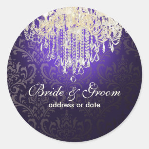 PixDezines DIY colour crystal chandelier Classic Round Sticker