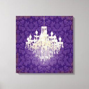 PixDezines DIY Colour Damask/Crystal Chandelier Canvas Print