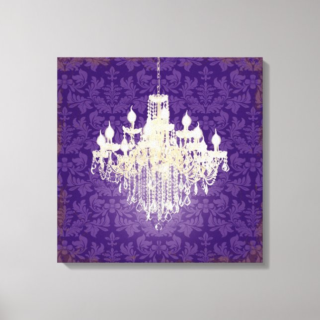 PixDezines DIY Colour Damask/Crystal Chandelier Canvas Print (Front)