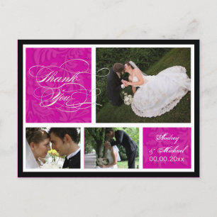 PixDezines DIY Colour/Damask Photos Thank you Postcard