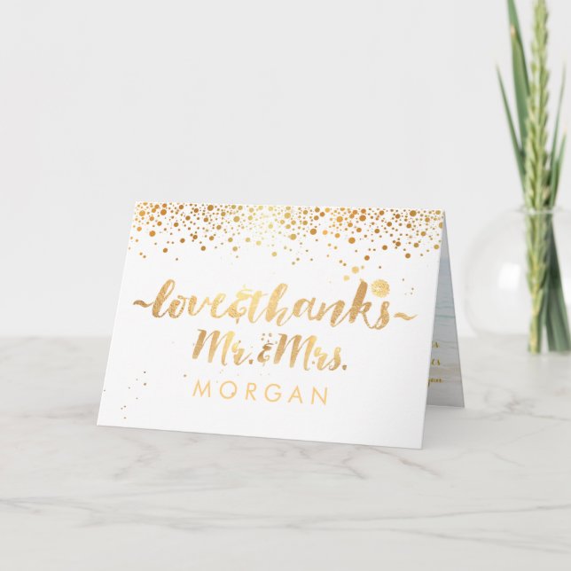 PixDezines DIY colour/dazzle/gold specks/thank you Thank You Card (Front)
