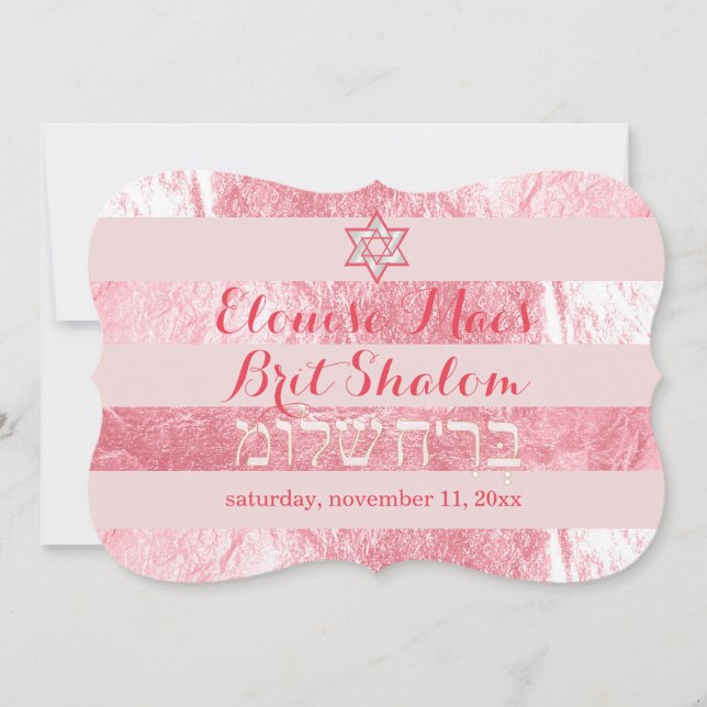 PixDezines DIY colour/faux foil stripes brit shalo Invitation (Front)