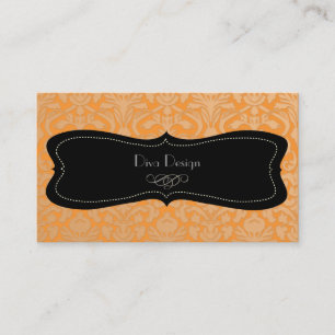 PixDezines diy colour/flora damask salmon orange Business Card