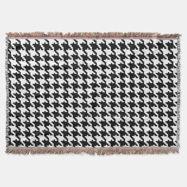 PixDezines DIY Colour Houndstooth Pattern Throw Blanket (Front)