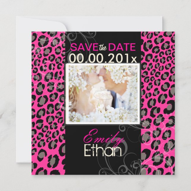 PixDezines DIY colour/Leopard, photo save date Save The Date (Front)