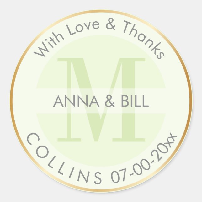 PixDezines DIY Colour/Mint Green/Thank You Classic Round Sticker (Front)