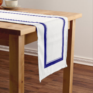 PixDezines DIY Colour/Navy Blue Accent Short Table Runner