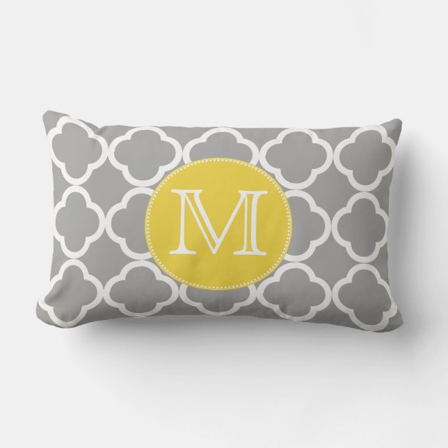 PixDezines DIY colour quartrefoil/monogram Lumbar Pillow (Front)